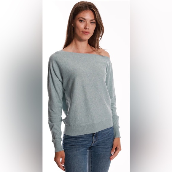 Minnie Rose cotton cashmere off the shoulder top (read description) - Picture 1 of 15